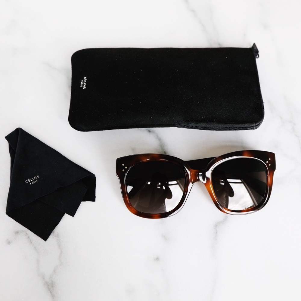 Celine Audrey Tortoise Sunglasses - Picture 2 of 7